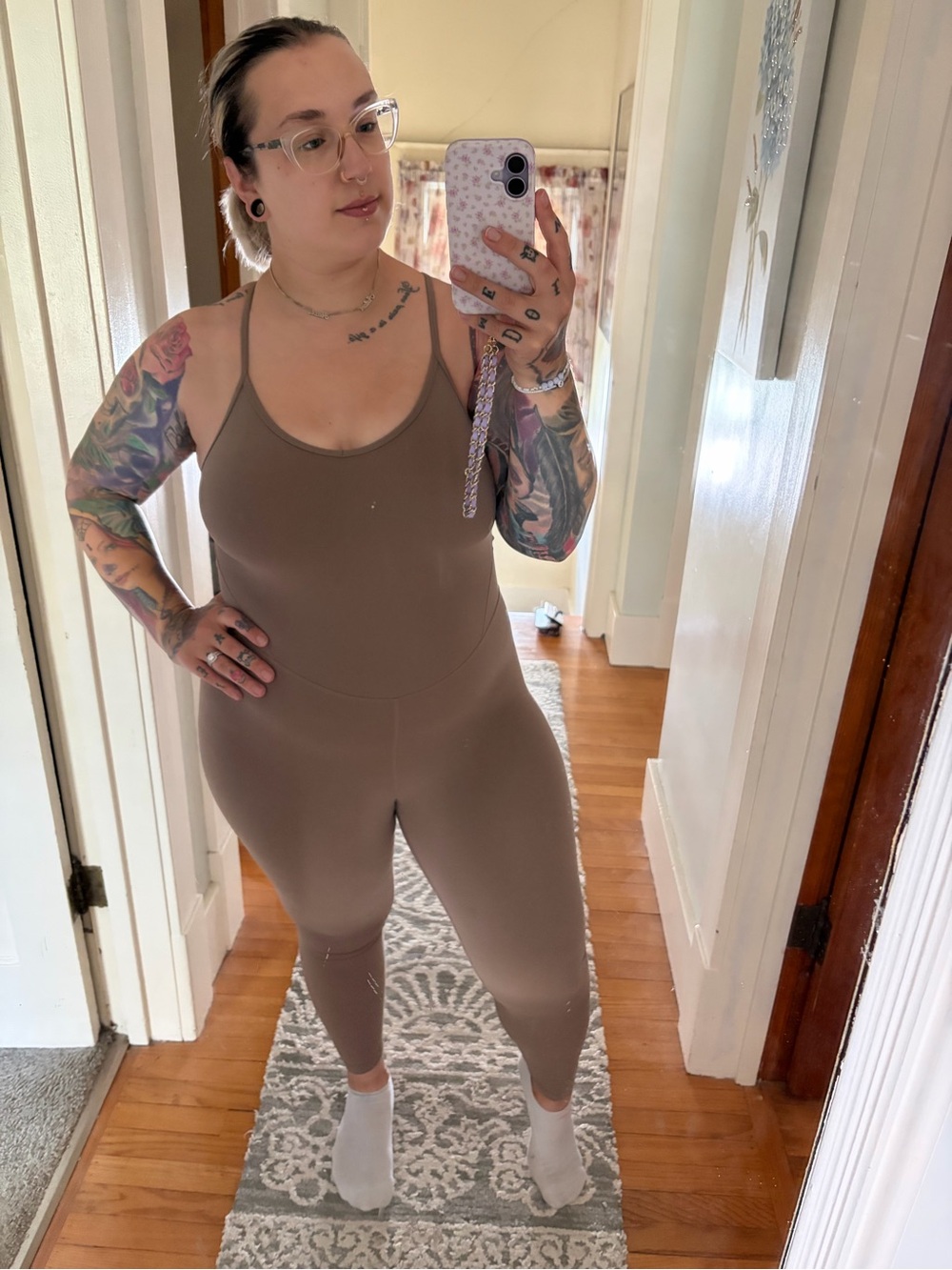 Lululemon Align Cross Back Bodysuit 25” Taupetastic